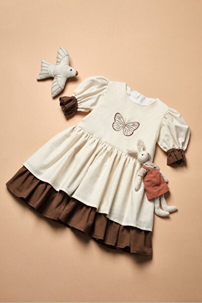 Little Pumpkin Ρετρό κοριτσίστικο φόρεμα με στάμπα πεταλούδας