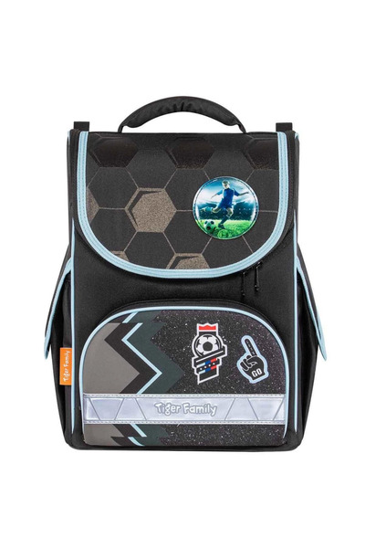 TOYFEST Black School Bag with Ball Pattern