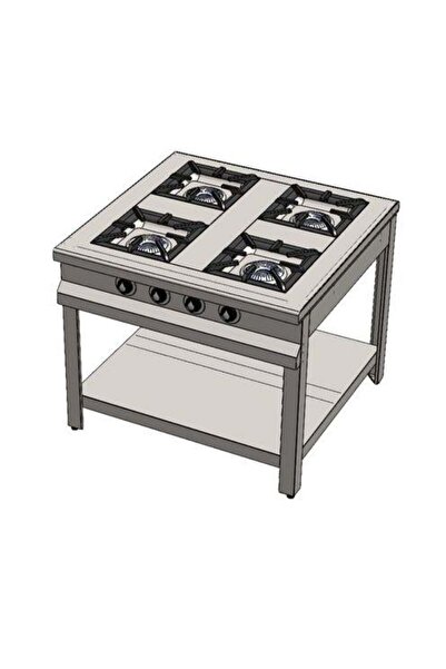 Genel Markalar Karacasan Doğalgazlı Taban Raflı Dörtlü 4 Gözlü Ocak