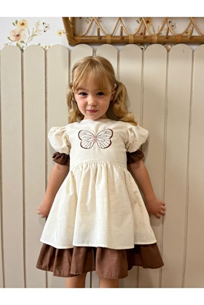 Little Pumpkin Ρετρό κοριτσίστικο φόρεμα με στάμπα πεταλούδας