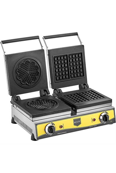 Remta Çiftli Kare + Çiçek Model (21 çap) Waffle Makinası Elektrikli