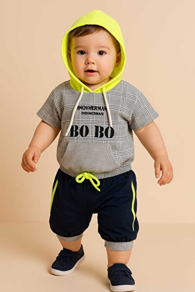 BEEA Erkek Bebek Sarı Şapkalı Hiphop Takım