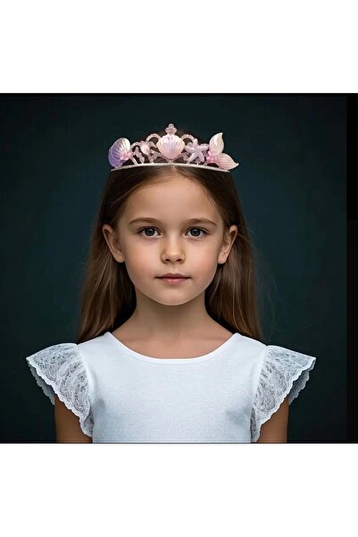 Store Mermaid Themed Pearl Crown – Special Design with Seashells and Stars
