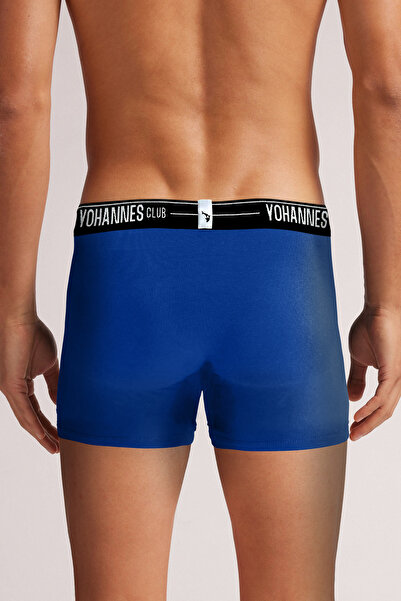 Yohannes Club Чоловічі бавовняні боксери з особливим кишенькою, зручна білизна з особливим дизайном кишеньки, одинарні, саксовий синій