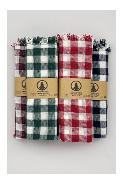 cs ilkim 4'lü Çok Amaçlı Sofra Bezi & Piknik Örtüsü & Masa Örtüsü Ekose Pötikare Desenli