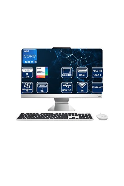 ASUS A3402WBAK-MMC215W I5-1335U 16 GB 1 TB SSD 23.8" Fhd Windows 11 Home All In One Bilgisayar