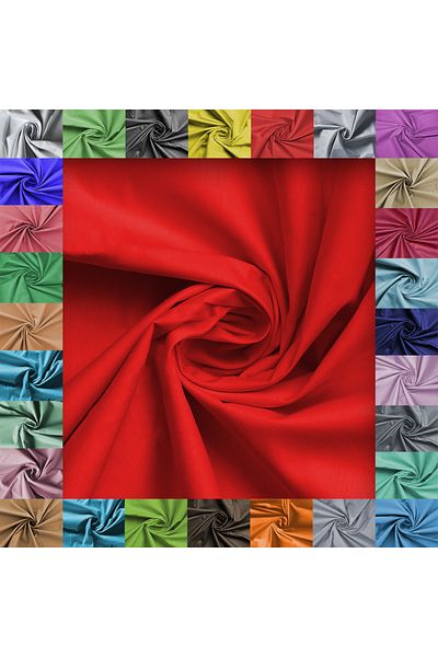 Virginia TEX Ranforce Premium Cotton Fabric for DIY Bed Linen (500 cm x 240 cm) red