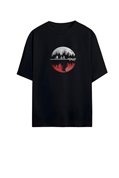 GraffTee STRANGER THINGS UNISEX PAMUKLU OVERSIZE T-SHIRT