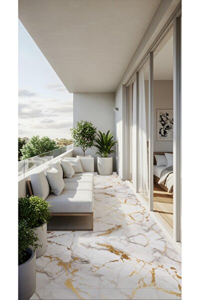 DECOMALL Code 63 Suya Dayanıklı Mutfak Banyo Zemin Mermer Mobilya Fayans Folyo Kaplama (LAMİNASYONLU)