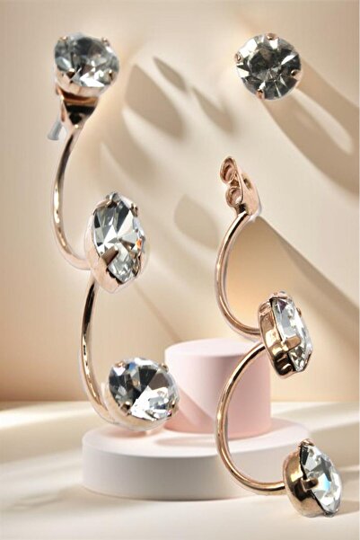 Rednose Rose Üçlü Tasarım Hayalet halka sallantılı küpe modern stil gece günl...