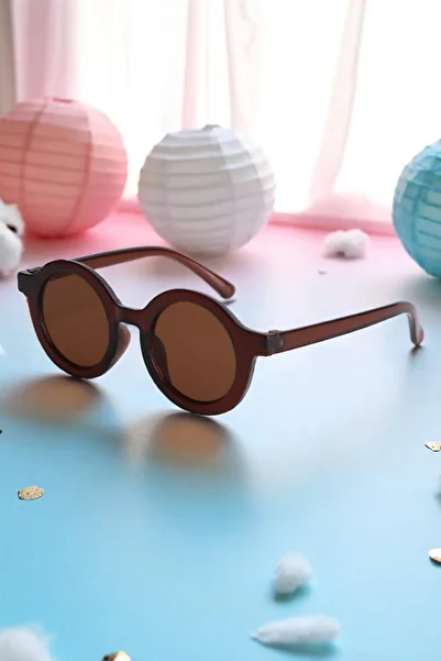 MACERATİ Nordic Unisex Brown Round Frame 0-10 Years Old Children Uv400 Sunglasses