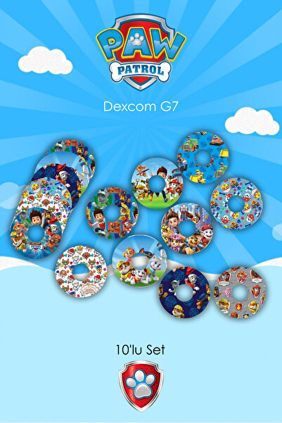 StickIT Dexcom G7 Sensör Koruyucu Bant Paw Patrol Serisi 10'lu Paket