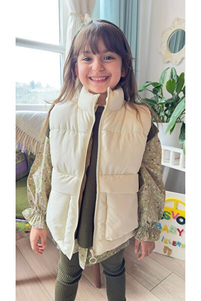 VOSVOSBABYSTORE Krem Şişme Yelek Unisex