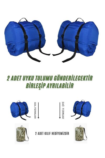 Med Online Double 2-Person Combine and Detachable Sleeping Bag (-25) Micro Water Repellent Different Colors (2.15×1.50 m)