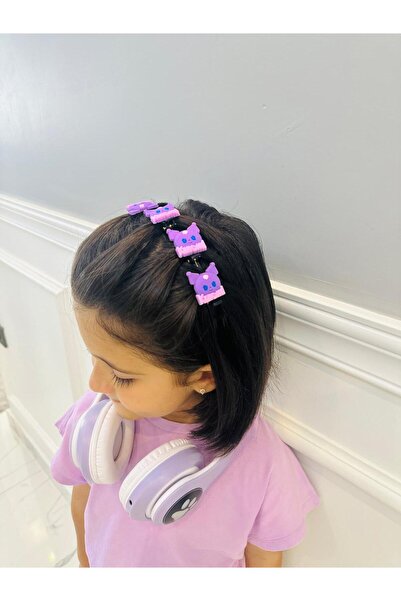 RENGARENK Mor Kuromi Figürlü Mandal Tokalı Şık Taç