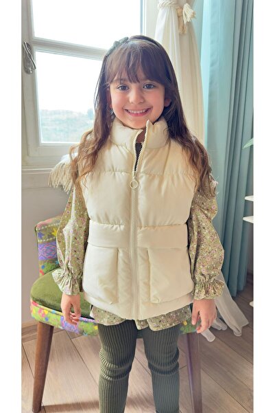 VOSVOSBABYSTORE Krem Şişme Yelek Unisex