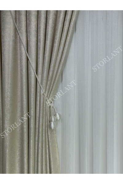 Storlant Glitter Background Curtain with Gilding Effect L 1/3 Tight Pleat L Accessory Gift L Single Wing