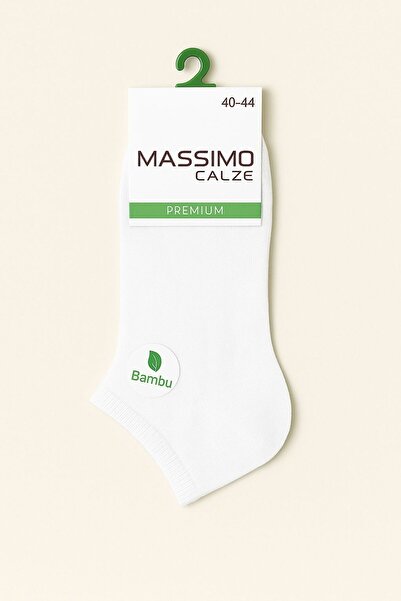 MASSİMO CALZE White Men's Seamless Bamboo Booties Socks (40-44) Pack of 6