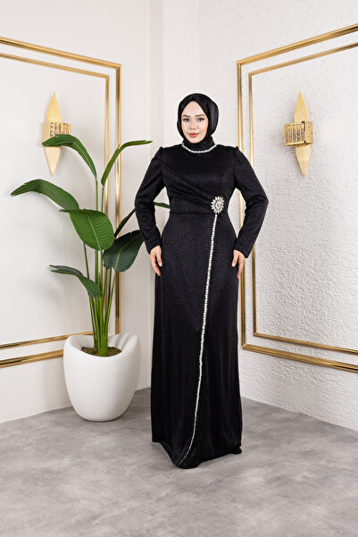 Elif Artar Pırıl abiye siyah