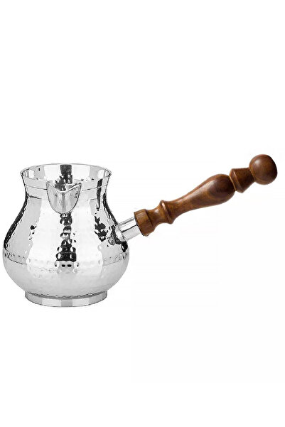 Bin Shihon إبريق قهوة تركي، نحاس، 9 سم، 2 كوب بمقبض خشبي، صناعة هندية