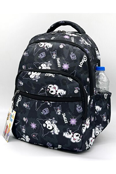 Bevitton Black Primary School Bag for Girl - Set of 3 Character Patterned