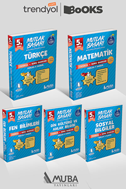 Muba Yayınları 5. Sınıf Mutlak Başarı Fasikülleri 5'li Set(Türkçe,Mat,Fen,Sos,Din) *Güncel Baskı