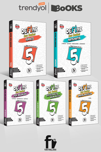 Fi Yayınları 5. Sınıf DeFİne Soru Bankası 5'li Set (Türkçe,Matematik,Fen,Sosyal,Din) *Güncel Baskı