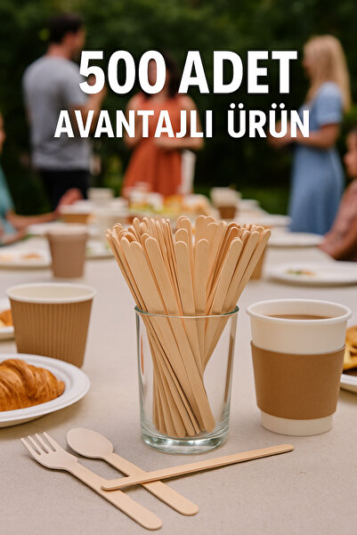ReflexTedarik 500 Adet Ahşap Karıştırıcı | Tahta Karıştırıcı | Kahve Çay Karı...