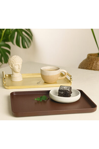 OTOMEKSAN Kaymaz Yüzey Plastik Servis Tepsisi – 5’li Paket 374×260mm Yemekhan...