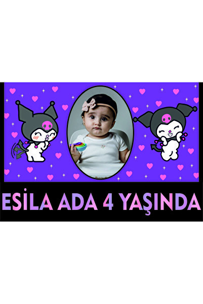 Hello Kitty Kuromi Hello Kitty Kişiye Özel Doğum Günü Afişi Poster