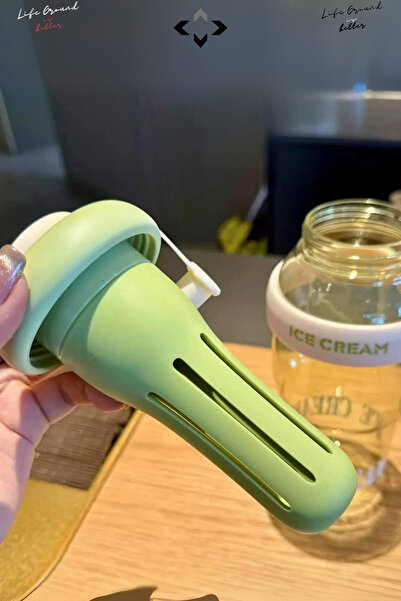 LİGROUND Infuencer's 1400 ml Colorful Handled Tritan Detox Flask Water Bottle with Straw, Sports Daily School Water Bottle