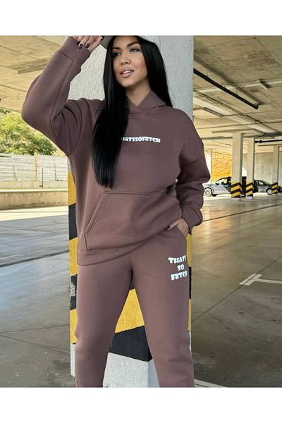 macklin Unisex Men's Women's That's so Faith Printed Oversize 3 Thread Hooded Tracksuit Set