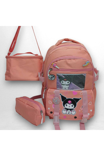 ROWAN ÇANTA First School Bag Set of 3 Character Patterned First School Bag with Pencil Case and Lunch Bag