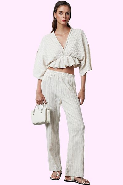 PayBuy Women's Fashion High Waist Woven Pants Comfortable Fit Summer for Daily Combinations