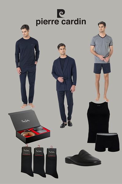 Pierre Cardin Men's Dowry Set Navy Blue Licensed Boxed 9-Piece Groom Set