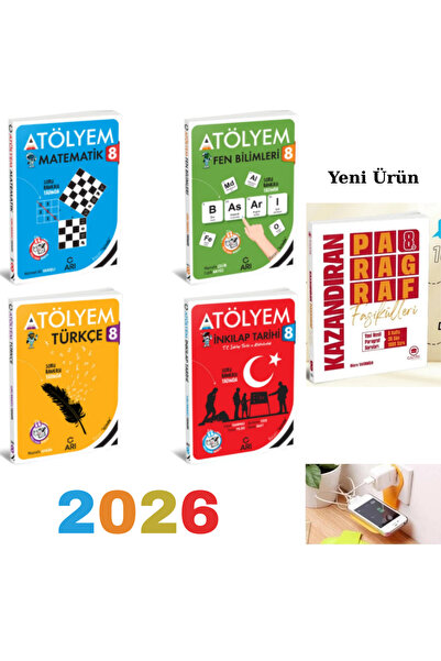 Bilgi Sarmal Yayınları Arı 8 Sınıf Atölyem Matematik- Fen- Türkçe-İnkılap + K...
