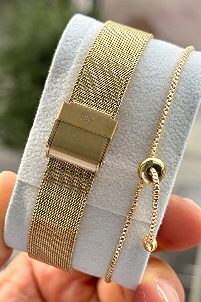 Homies Women's Wristwatch Straw Cord Cut Glass Waterproof Gift Box and Bracelet Gift.Hm17404S091