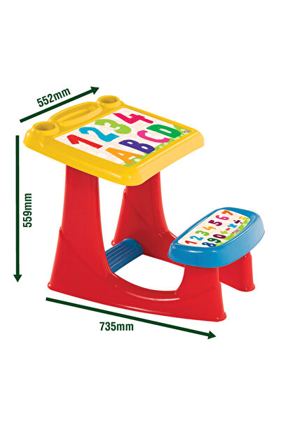 DEDE Sayılar Çocuk Çalışma Masası ve Sandalye Seti – 3+ Yaş, 55×56×74cm
