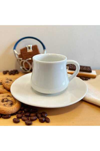 Noah Exclusive Set of 6 White Modern Porcelain Coffee Cup