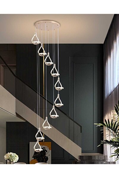 best power Modern LED 10 Lamps Chandelier 6890-10 – 3 Lighting Modes, 276W, Adjustable Length up to 250 cm