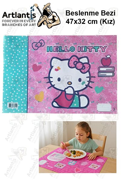 Artlantis Beslenme Bezi Kız Modeli Yıkanabilir 32x47 cm 1 Adet Beslenme Örtüsü Okul Öncesi Kreş Anasınıfı İlko
