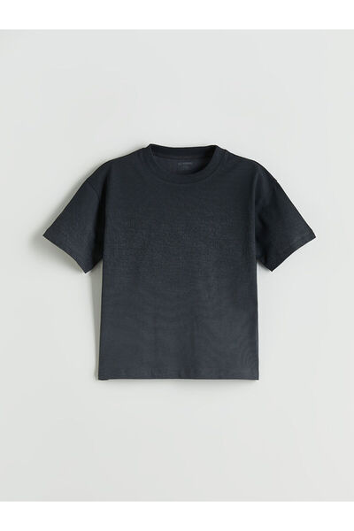 LC Waikiki Tricou basic pentru băiat LCW Kids antracit guler rotund S5PB20Z1