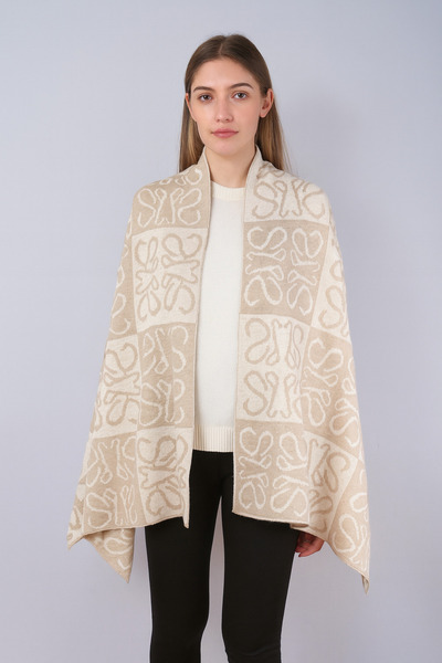 Sebir Moda Patterned Double Sided Knitwear Shawl