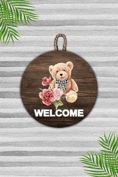 Dormot Ornament modern pentru ușă din lemn - Ornament pentru ușă de bun venit...