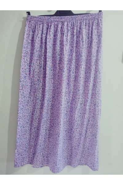 hoaryage Elastic Waist, Vivid Colorful Patterned Viscose Press Fabric Maxi Length Skirt, Prayer Skirt, Size 36-48