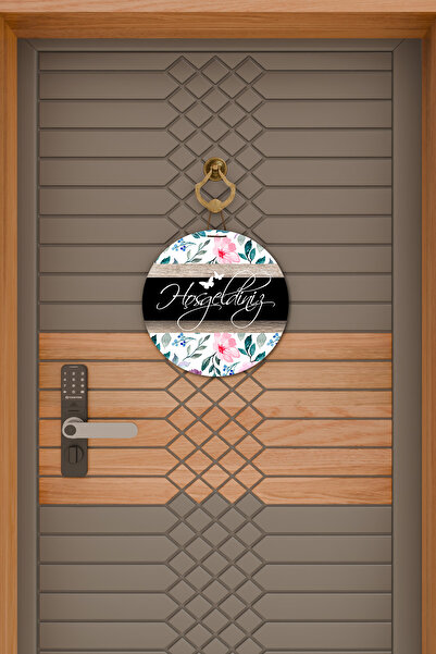 Dormot Μοντέρνα ψηφιακή εκτύπωση Λευκό ξύλινο λουλουδάτο στολίδι πόρτας καλωσορίσματος