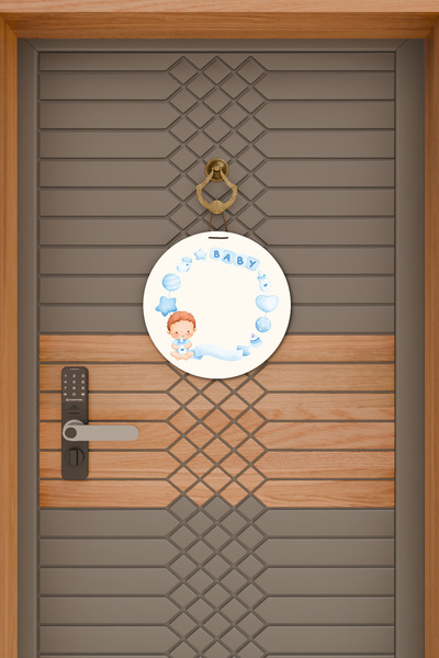 Dormot Сучасний цифровий друк з синьою рамкою Baby Door Decoration
