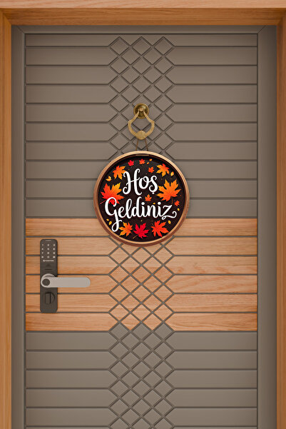 Dormot Μοντέρνα Ψηφιακή Εκτύπωση Ξύλινο Μαύρο Φθινοπωρινό Στολίδι Πόρτας