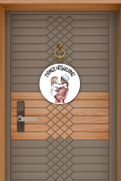 Dormot Сучасна прикраса для дверей Біла мама і донька Сімейна прикраса для зовнішніх дверей