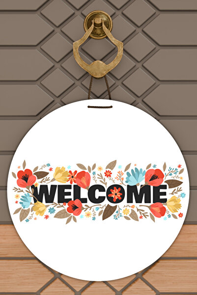 Dormot Сучасний цифровий друк Білий квітковий прикраса для дверей Welcome